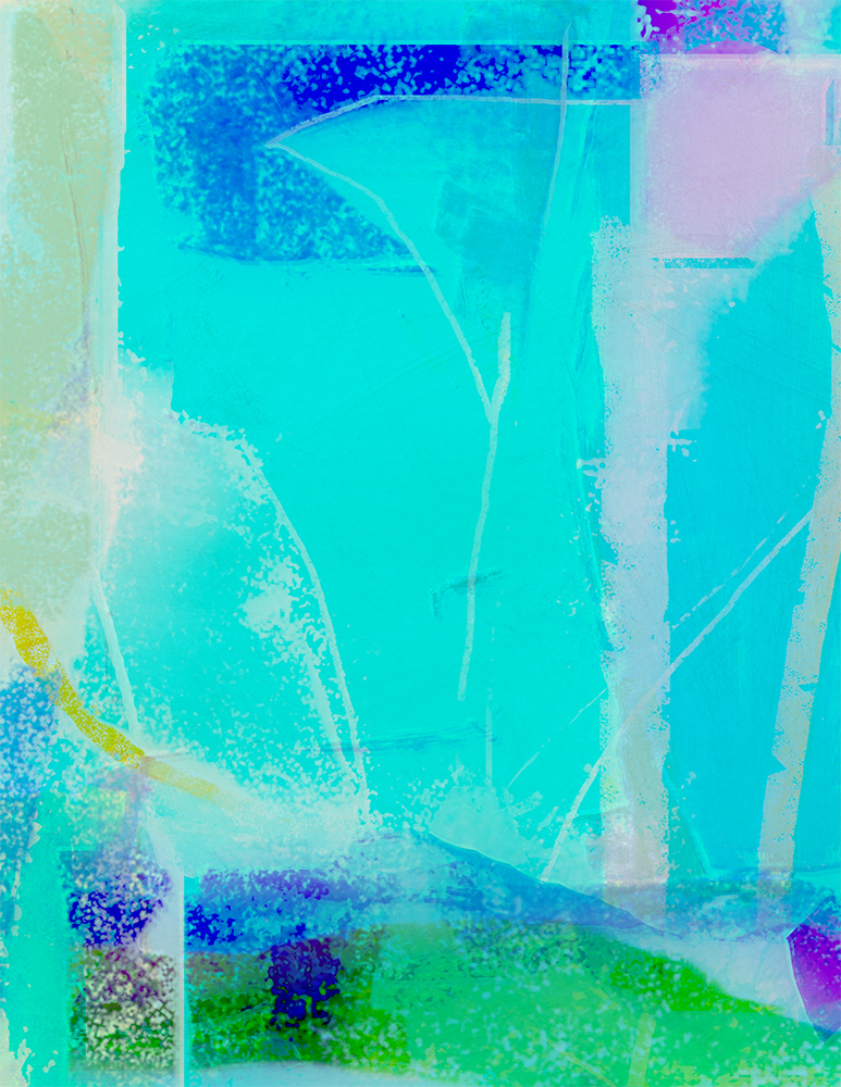 Make the Sky Forever Blue digital monoprint