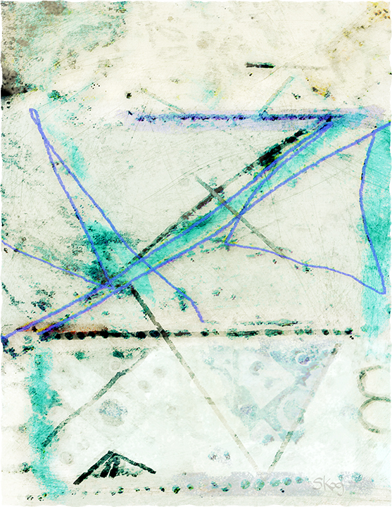 digital monoprint: Diamonds and Dust.