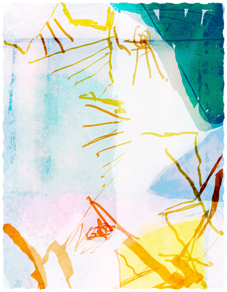 digital monoprint: LEAVING THE GROUND